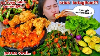 SUNGGUH WENAK❗OSENG GENJER AYAM KRIUK SAMBAL VIRAL TIKTOK LALAPAN MENTAH JENGKOL MUDA TERONG