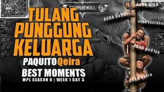 BEST MOMENTS PAQUITO AURA QEIRA vs EVOS LEGENDS | MPL ID SEASON 8 WEEK 1 DAY