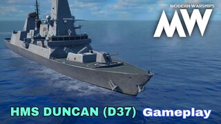 Modern Warships: HMS DUNCAN (D37) online match gameplay.