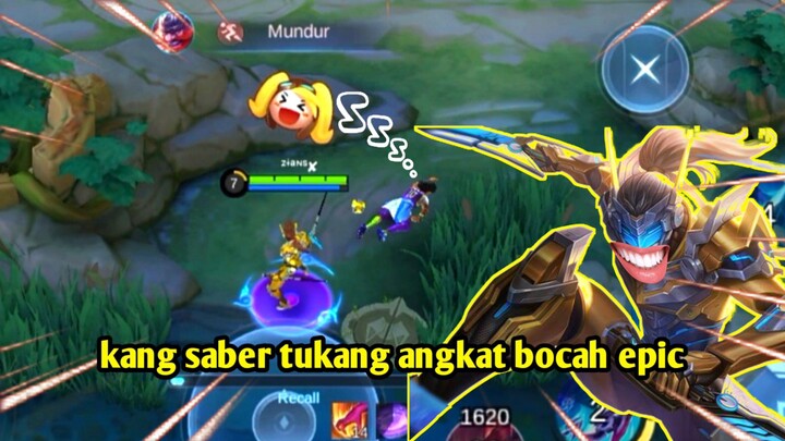 mlbb funny moment || saber exe - epical glory moment