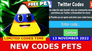 NEW UPDATE CODES [FREE PET] Clicker Simulator ROBLOX | ALL CODES | November 13, 2022