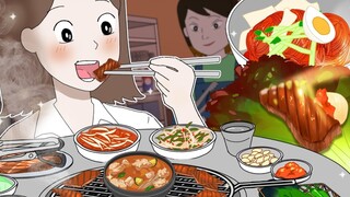 [Phụ đề tiếng Trung] Hoạt hình vài cm: Tan sở ăn một mình - Sườn heo & Mì lạnh & Cơm Miso