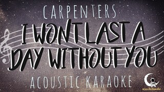 I WONT LAST A DAY WITHOUT YOU - The Carpenters (Acoustic Karaoke)