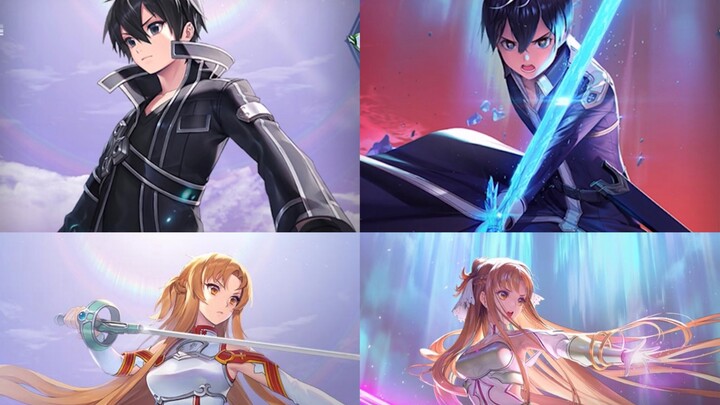 Efek skin linkage primer dan sekunder AOV x Sword Art Online Aren = Kirito Blade Baby = Asuna