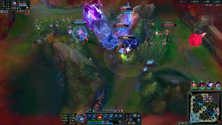 Xinzhao đặt ấn lên người kled để tiến công vào trụ trong liên minh huyền thoại #game