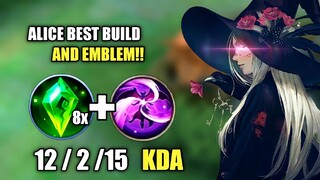 ALICE ENTERING GOD MODE IN SOLO RANKED GAME IN THIS BEST BUILD & EMBLEM 2022 (PLS TRY!)-MLBB