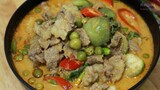 แกงเขียวหวานเนื้อติดมัน สูตรอร่อยน้ำแกงหอมสีสวย  Green curry recipe