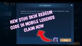 New S. T. U. N Skin Redeem Code get free Brody STUN skin Trial card in Mobile Legends