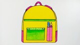 Cara menggambar tas sekolah || Belajar menggambar tas yang mudah