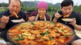 [닭떡볶이] 맛있는 떡볶이에 쫄깃한 닭고기 듬뿍! 솥뚜껑 닭 떡볶이! (Stir fried rice cake with chicken) 요리&먹방 Mukbang eating show