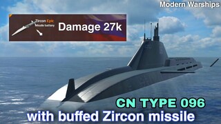 Modern Warships: CN TYPE O96 with buffed Zircon missile. online gameplay.