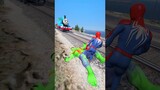 GTA V: SPIDER-MAN SAVING GIRLFRIEND FROM THOMAS THE TRAIN #shorts #train