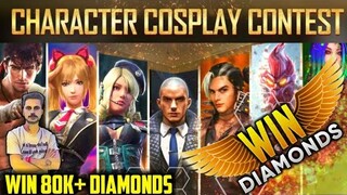 FREEFIRE NEW COSPLAY EVENT!! DRESS LIKE A CHARACTER AND WIN 80+K DIAMONDS FREE! DETAILS & TIPS!!