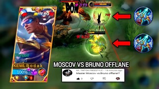 BRUNO VS MOSCOV OFFLANE (with wind of nature) | BRUNO BEST BUILD AND EMBLEM MLBB