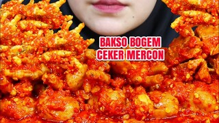 PEDAS TAPI NAGIH‼️ASMR BAKSO BOGEM CEKER MERCON SAMBAL CABE LAVA | ASMR BAKSO PEDAS INDONESIA