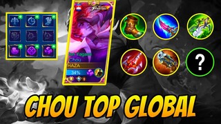 CHOU TOP GLOBAL EMBLEM SET AND BUILD NEW SEASON 2021 GAMEPLAY | MOBILE LEGENDS