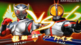 Kamen Rider Climax Heroes PS2 (Ryuki Survive Form) vs (Faiz Axel Form) HD
