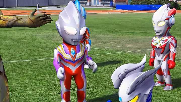 Ultraman Zero was petrified and Ultraman sent energy