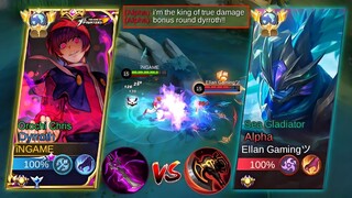 HOW TO WIN AGAINST TRUE DAMAGE ALPHA? | DYRROTH BEST BUILD FOR 1 HIT! (PLS USE)