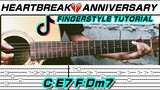 HeartBreak Anniversary | Giveon (Guitar Fingerstyle Tutorial) | Easy Chords | TABS