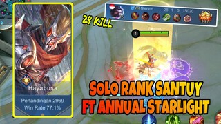 SOLO RANK ft ANNUAL STARLIGHT ! Rasa Skin baru ! Auto bantai 28 KILL Stenly Hayabusa Gameplay