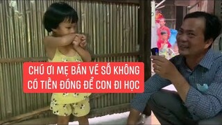 Cha mất mẹ bán vé số không đủ tiền đóng học cho con thật buồn tủi...!