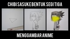 Menggambar Chibi Sasuke Bentuk Wajah Segi Tiga