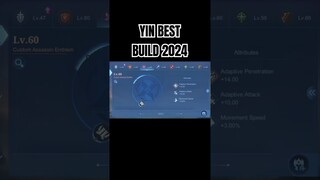 Yin Best Build 2024 #shorts #mlbb