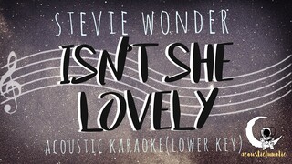 ISN'T SHE LOVELY-Stevie Wonder (Acoustic Karaoke/Lower Key)