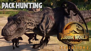 5 JP Velociraptor vs 2 JP T-Rex - Jurassic World Evolution 2 (4K 60FPS)