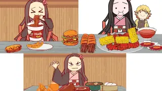 Demon Slayer | Nezuko chan Mukbang compilation | Nezuko eat fast food.
