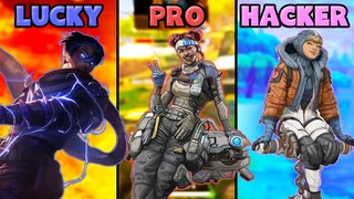 LUCKY vs PRO vs HACKER - Apex Legends Highlights #9