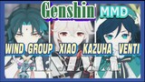 [Genshin  MMD]  Wind group  Xiao  Kazuha  Venti  [Anima]