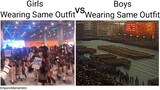 Girls Vs Boys Wearing Same Outfit