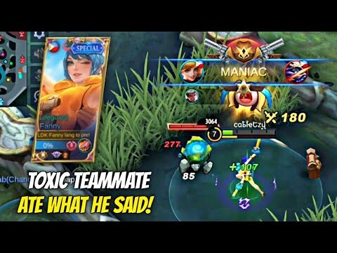 TOXIC TEAMMATE ATE WHAT HE SAID! NO.68 WORLD RANK FANNY | RANK GAMEPLAY