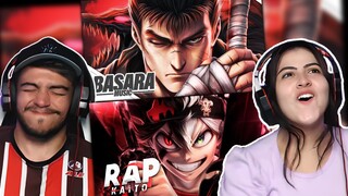 REACT 2 EM 1 - Berserk | Guts (Berserk) | Basara e Anti Magia | Asta (Black Clover) | Kaito