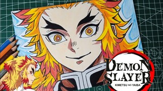 Coloring Gambar ( Rengoku Kyojirou ) dari serial anime - Kimetsu No Yaiba