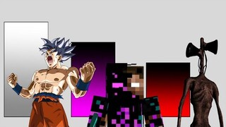 Goku VS Siren Head VS Herobrine Power Levels