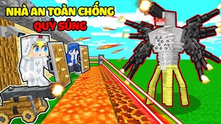 TÔ GÀ THỬ THÁCH 24H BẢO VỆ NHÀ AN TOÀN CHỐNG QUỶ ĐẦU SÚNG TRONG MINECRAFT*TÔ GÀ GUNMAN