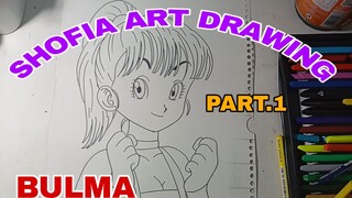 menggambar bulma dari anime dragon ball part.1