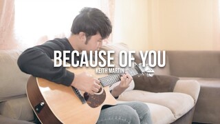 Because Of You - Keith Martin | Fingerstyle Guitar Cover | Lyrics