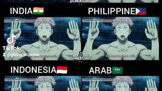 Itadori Jujutsu kaisen Dub Arab Indonesia Philippines India English