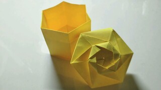 【Origami】Quy trình gấp giấy xếp hình hộp lục giác