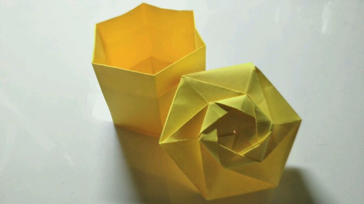 【Origami】ขั้นตอนการพับกล่องหกเหลี่ยม