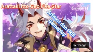 Genshin Impact Indonesia - Pembahasan Arattaki Itto Geo Five Star mengenai Artifact&Skill + Gameplay