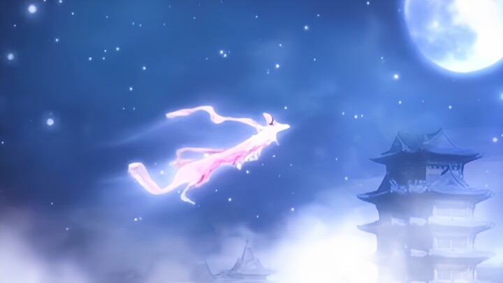 This version of Chang'e flying to the moon is so beautiful, a bit like the illustrations in the text
