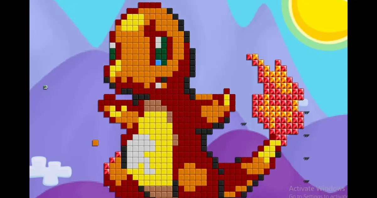 minecraft pixel art pokemon charmander