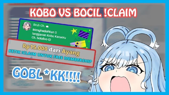 Kobo vs Bocil "claim" | "GUOBL*K!! " sangat family friendly [Kobo Kanaeru Clip]