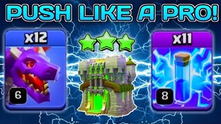 TH11 ZAP MASS DRAGON BEST PUSHING STRATEGY | CLASH OF CLAN