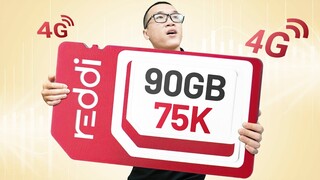 Đánh giá sim Reddi: 90GB Data / tháng chỉ với 75.000 đồng